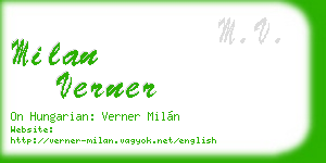milan verner business card