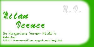 milan verner business card